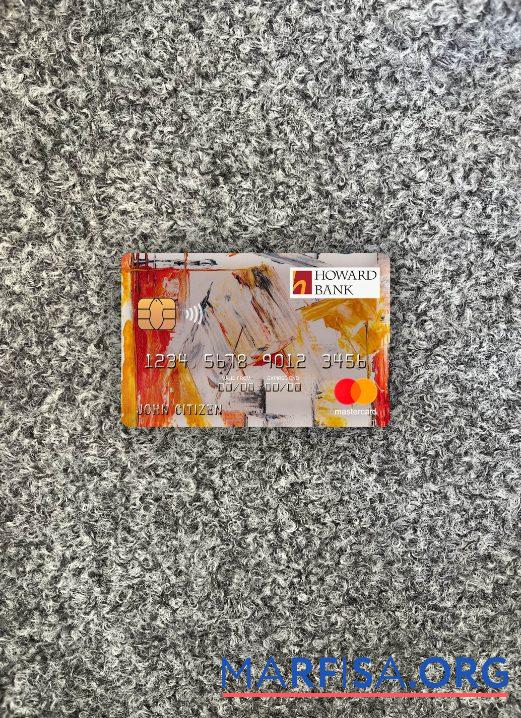 Downloadable USA Maryland Howard Personal bank mastercard photolook front template